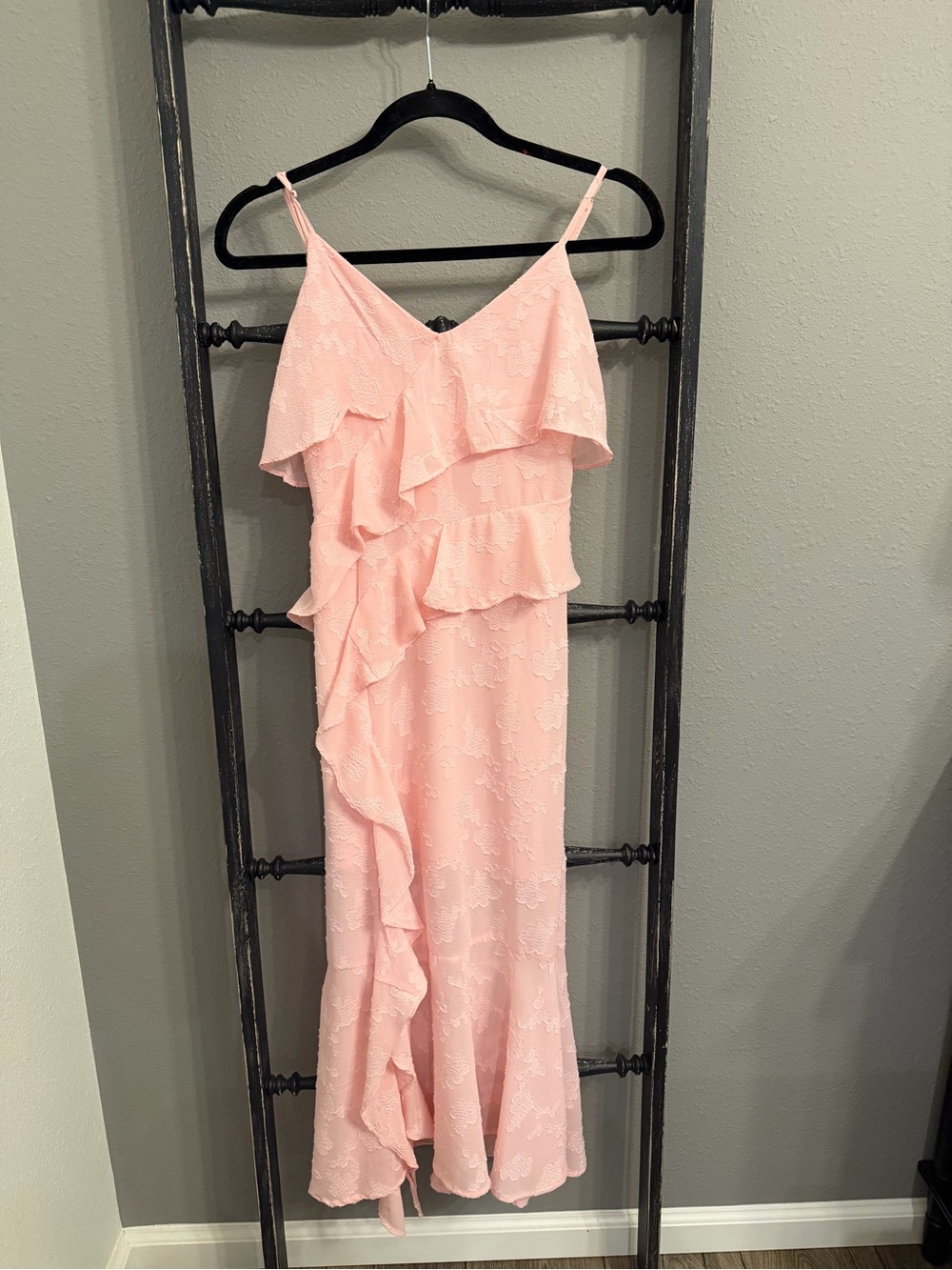wild fable Light Pink Ruffle Maxi Dress